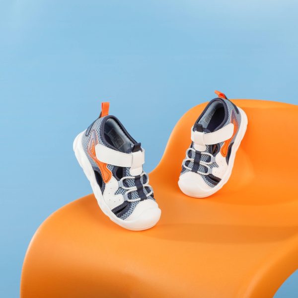 Kids navy orange sandals