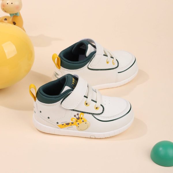 White Sneakers with Giraffe Detail